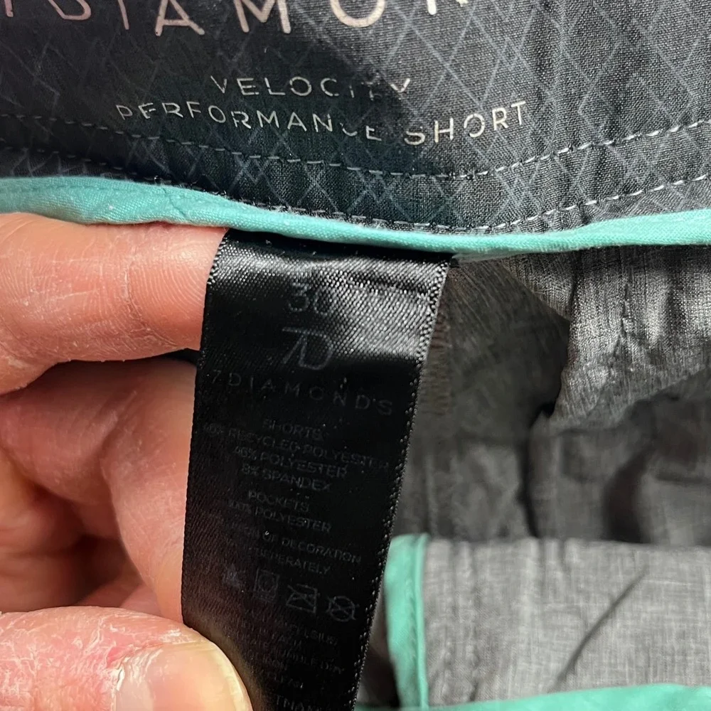 7 Diamonds Velocity Performance Shorts Mens 30 Heather Grey Stretch Golf Casual